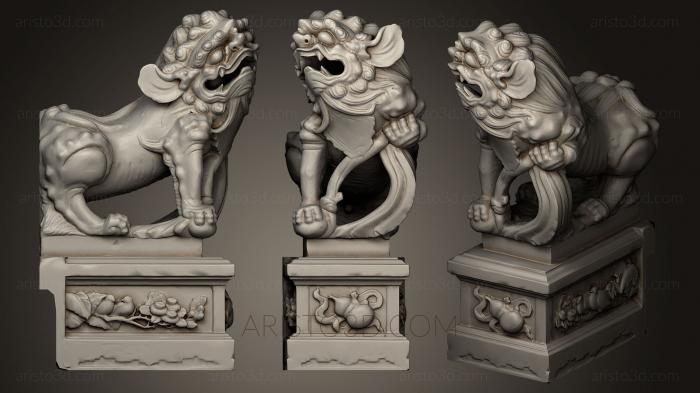 Figurines lions tigers sphinxes (STKL_0215) 3D model for CNC machine